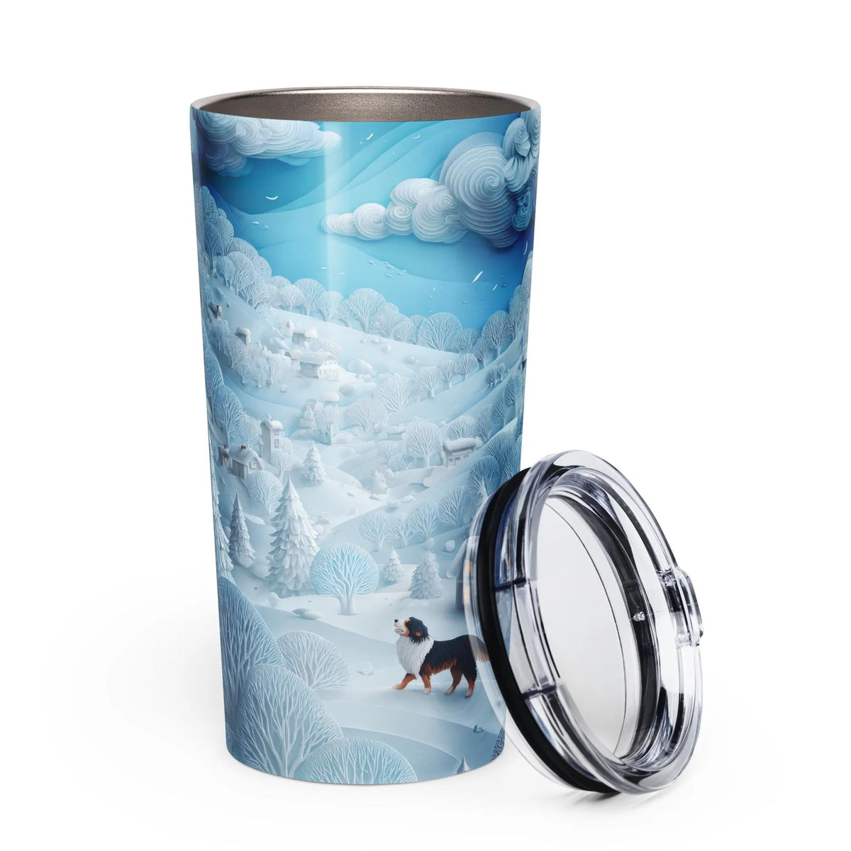 Tapered stainless steel tumbler for Bernese Mountain Dog lovers